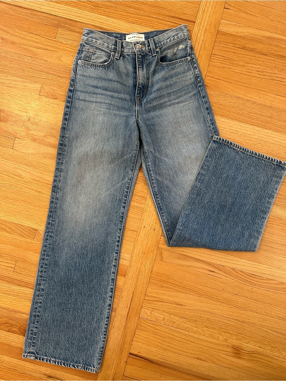 SLVRLAKE Women's Light Blue Wide Leg Jeans